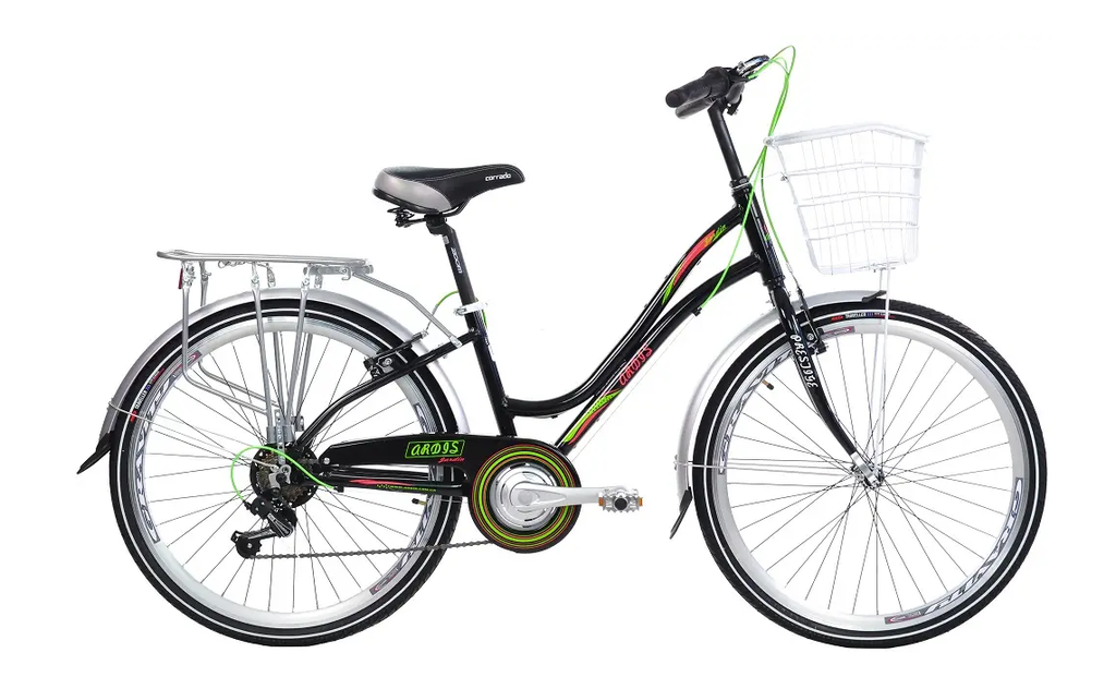 Велосипед 26&quot; Ardis Jardin CТВ AL, чорний з розово-зеленими смугами