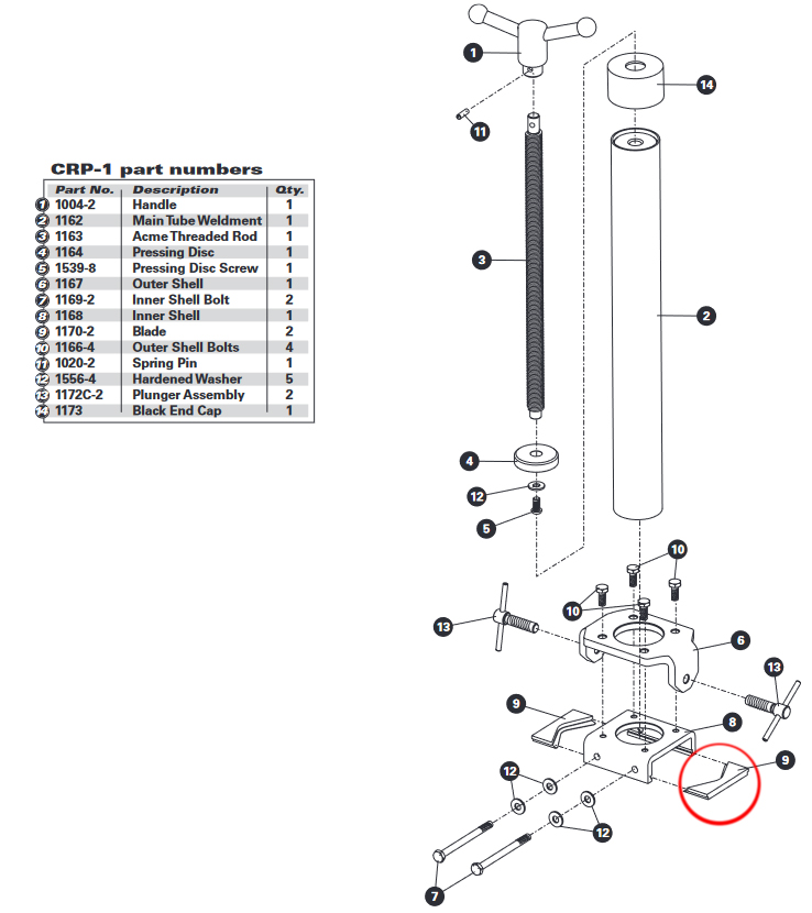 Ремкомплект Park Tool 1170-2 сменное лезвие  для CRP-1